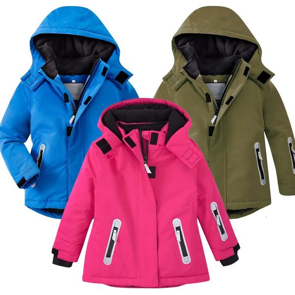 Giacca da sci per ragazze Capispalla invernale Cappotto da snowboard caldo Sport per bambini Ragazzi Abbigliamento da neve Impermeabile antivento 4-16 anni 231225