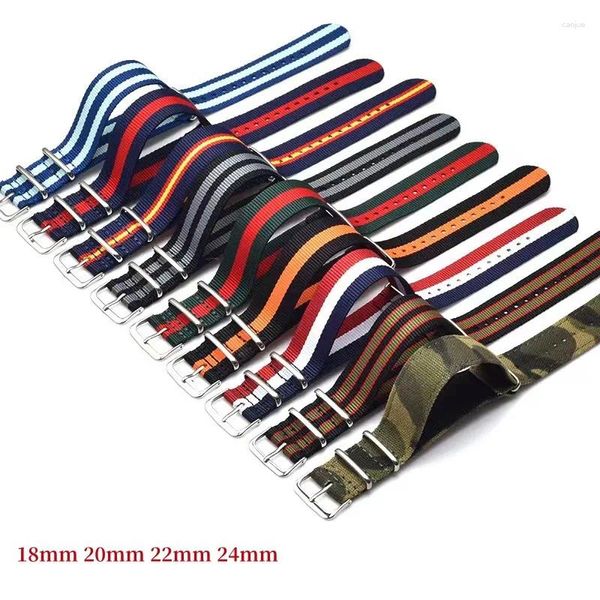 Uhren Bänder 18mm 20 mm 22 mm 24mm Nylonband Sport Casual Straps Ersatz mit Edelstahlschnalle für Männer Accessoires