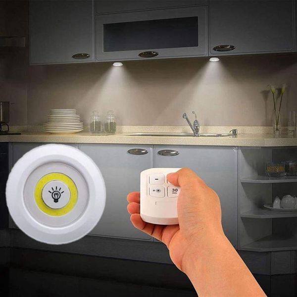 LED dimmerabile sotto la luce del mobile con remoto Clamotte a batteria Luci per l'illuminazione del bagno del guardaroba307F