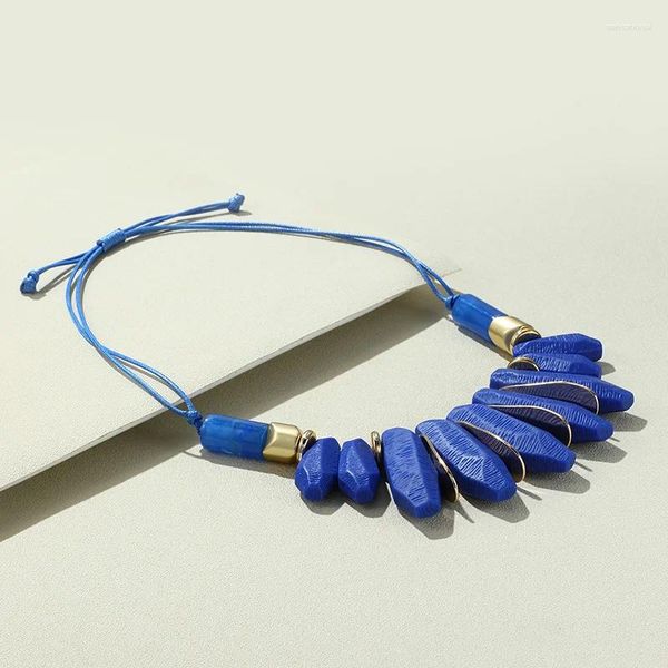 Подвесные ожерелья разноцветные веревки для женщин модные украшения длинные большие бисера Акриловое ожерелье летние путешествия подарки