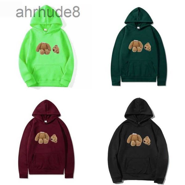 Designer Herren Hoodie gebrochene Bären Sweatshirts Palms enthauptet Palmwinkel Teddybär Kapuzenhudies Mann Herbst und Winter Lose gedruckt Swea 9m3c