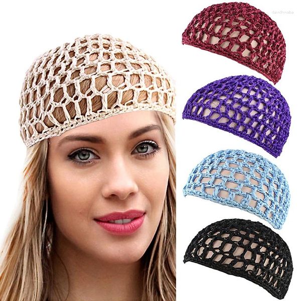 BERETS WOMENS MESH CHIE CRENT CRENCHET TAP COLORE SOLID SNOOD SORPHE NOTTE COPERTURA TURBANA CAPPIA CASIE CHUAD