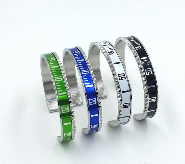4 cores design clássico pulseira para homens de aço inoxidável manguito velocímetro pulseira moda men039s jóias com varejo p9690628