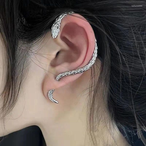 Серьги для глифов Ify Drop Punk Serpentine Snake Design Women Fashion Hip Hop Snaketail Left Ear Split Halloween Подарки