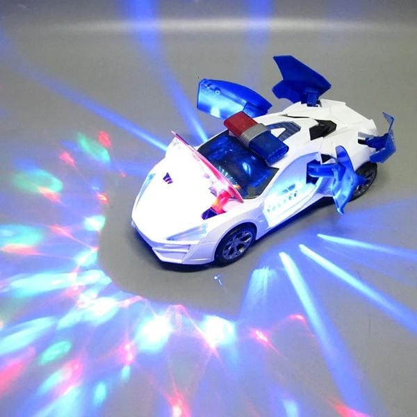 Игрушечный автомобиль-спасательный автомобиль со световыми звуками, ходьба, автоматическое открытие, вращение на 360 градусов, электронные музыкальные игрушки для мальчиков, малышей, детей, 231225