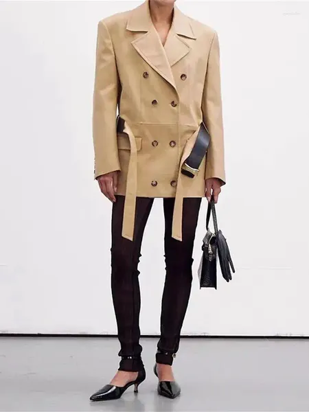 Frauen Trench Coats Frauen klassisch gekerbter Mantel Herbst Winter Langarm Mode -Windschutz mit Schärptern 2023