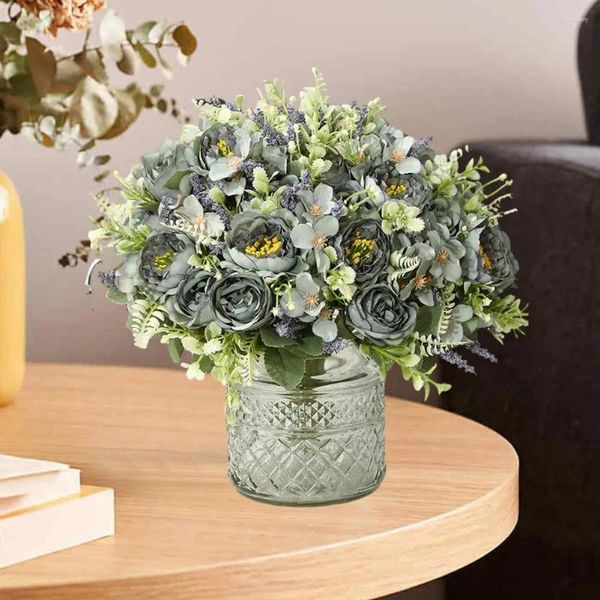 Dekorative Blumen gefälschte Blumen simulierte elegante künstliche Pfingstrose für Home Wedding Party Decor Realistic Faux Blumal Arrangement