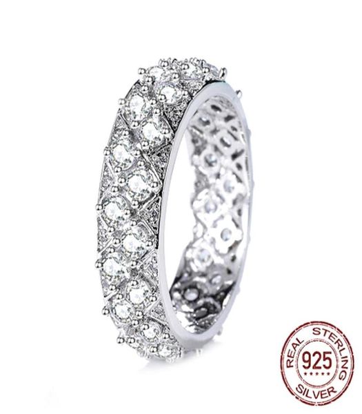 Original 925 Sterling Silber Ringe Einzigartiges Design CZ Gepflastert Österreichischen Zirkon Mode Frauen Ring Hochzeit Schmuck J3048894705