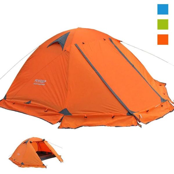 Shelter Flytop 23persons 4Seasons Grirt Tent Camping Outdoor Double strati Ale in alluminio Anti Snow Travel Famiglia Ultralight Tourist