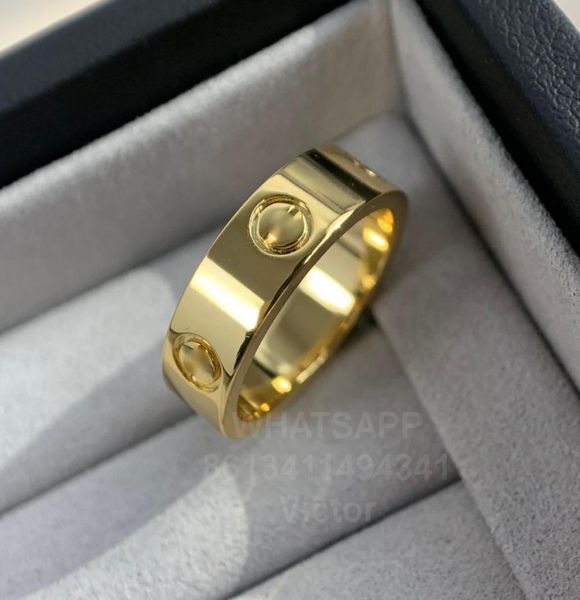 Liebesring, 55 mm, V-Gold, 18 Karat Material, wird nie verblassen, Ehering, offizielle Reproduktionen der Luxusmarke, mit Box 5, ein Paar Ringe hig5644917