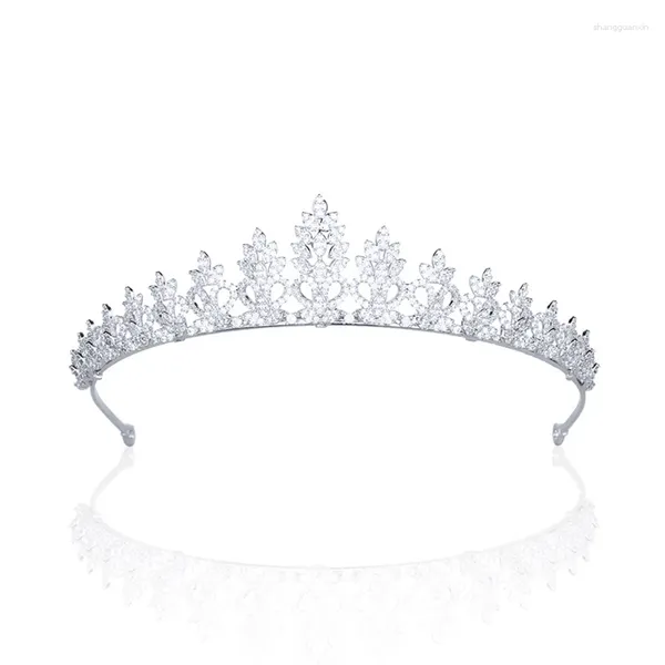 Clip per capelli zirconia cubica Pretty Tiara per la principessa di cristallo da sposa Diadem Girl Prom Party Head Jewelry Crowns Women Women