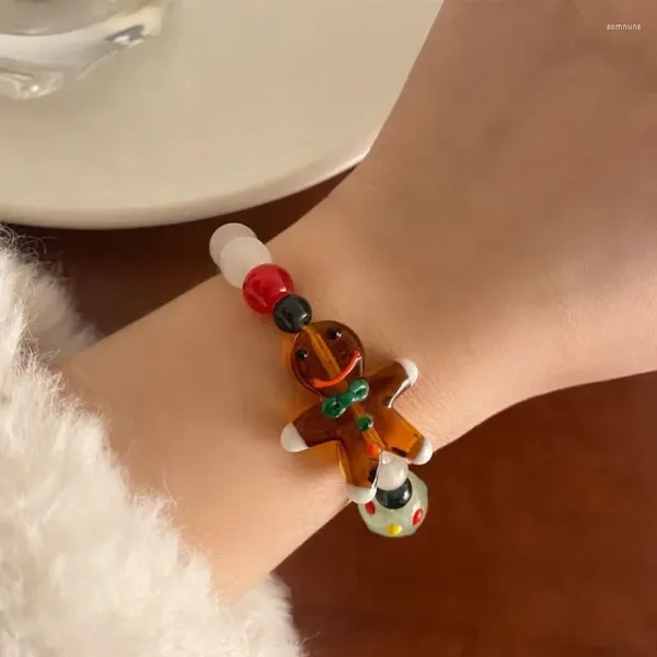 Braccialetti di fascino Cartoon natalizio di Natale carino e divertimento bracciale geometria di perline colorate