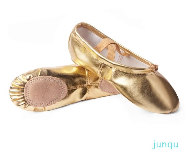 Sandálias meninas sapatos de balé ouro prata sola macia chinelos crianças prática bailarina mulher ginástica