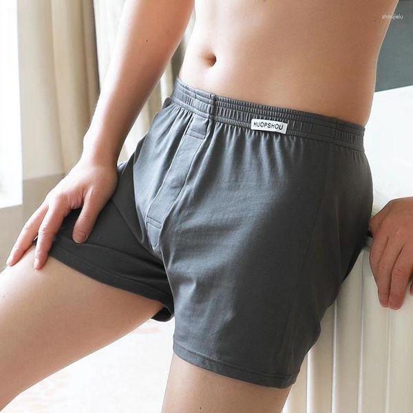 Underpants mastom's mutande da uomo pantaloni a colore solido pantaloni per la casa oversize shorts sciolti comodi angolo piatto traspirante