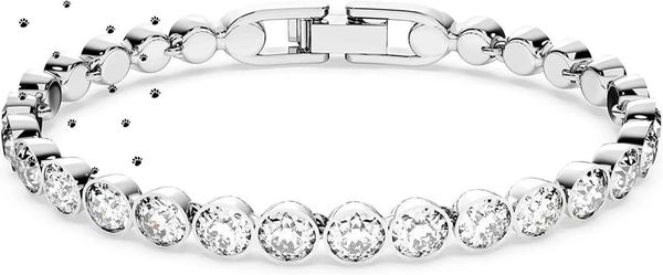 Armbänder Swarovski Tennisarmband und Ohrringschmucksammlung Rhodium Finish Clear Crystalle