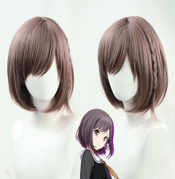 Shinonome ena cosplay tam peruk örgülü kahverengi ısıya dayanıklı fiber anime peruk 6843416