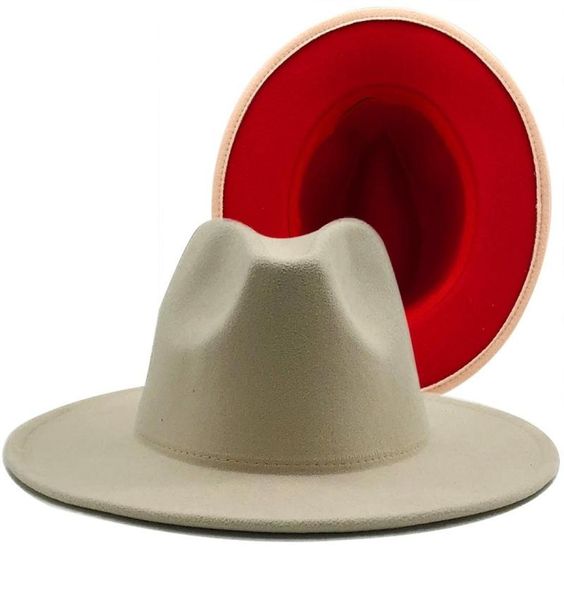 Cappelli a tesa larga Promozione 2021 Stile Taglia bambino Bicolore Feltro di lana Cappello Fedora Classici Vintage Casual Bambini Autunno Caps7975292