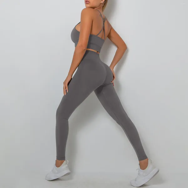 Женские брюки с двумя частями 2023 Бесплатная йога набор йоги женская спортивная одежда спортивная одежда для брюки леггинсы