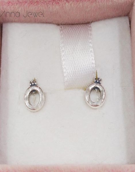 Autentici orecchini in argento sterling 925 P con corona lucida o orecchini di lusso per donna uomo ragazza regalo di compleanno di San Valentino 2982954075157