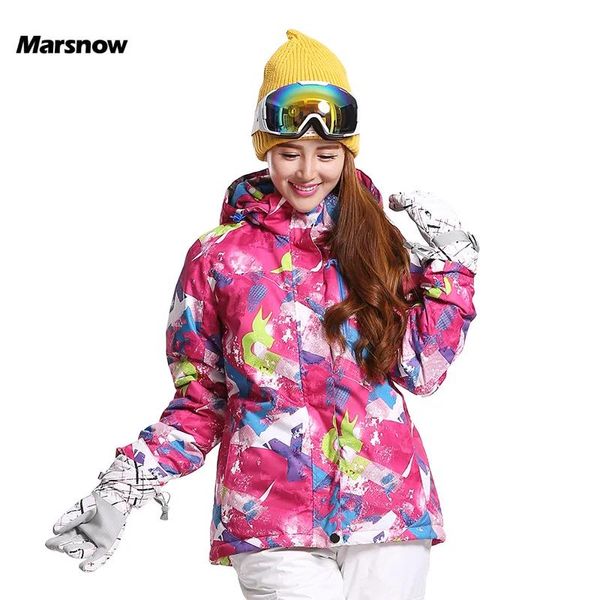 Ceketler Marsnow Yepyeni Kadın Ceketleri Açık Hava Sport Ski Sıcak Su Geçirmez Rüzgar Geçirmez Termal Nefes Alabilir Üstler Lady Snowboard Wear Coat