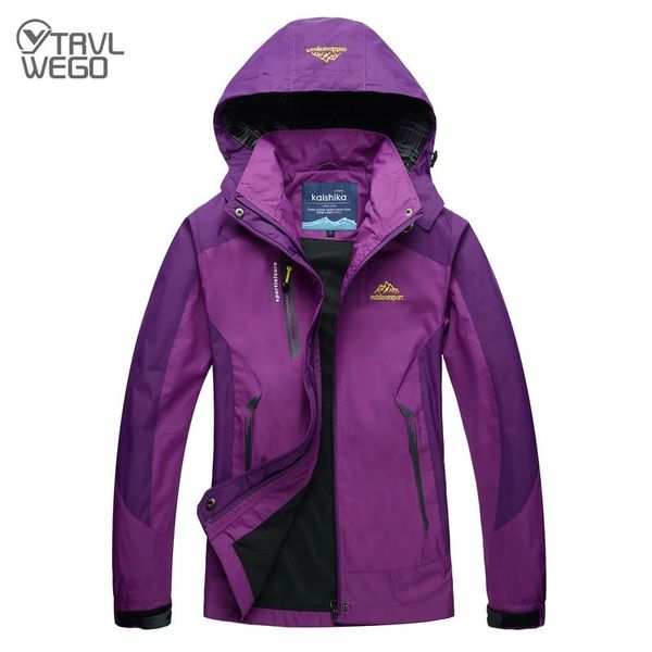 Jackets TRVLWEGO Campo de caminhada Campo de camping Women Autumn Outdoor Sports Casacos escalando Trekking Windbreaker Travel Rosy roxo à prova d'água