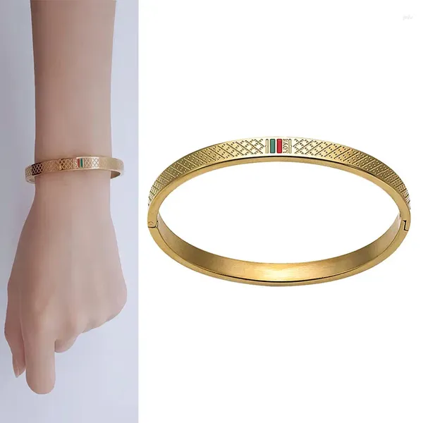 Braccialetti di bracciale incisa del designer per donne marca in acciaio inossidabile zircronica fascino di moda di lusso di gioielli feste