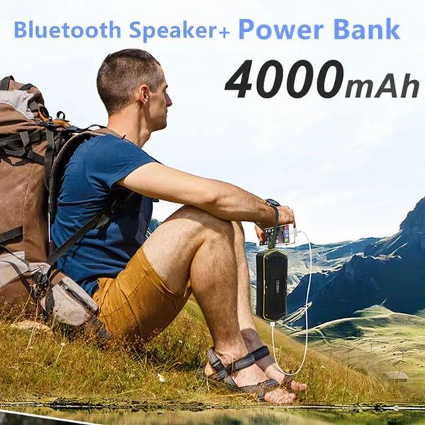 Hoparlörler Toptan Wking S9 Açık Mekan Su Geçirmez Bluetooth Hoparlör Taşınabilir Kablosuz Handsfree Stereo Hoparlör Güç Bankası 4000mAH Ücretli Mob