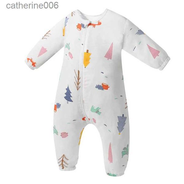 Uyku Tulumları Happyflute 0 ~ 6 Yıllık Kollu Yaz Giyim Pijamaları Yumuşak Muslin Pamuk Nefes Alabaş Bebek Bezi Uyku Bagl231225