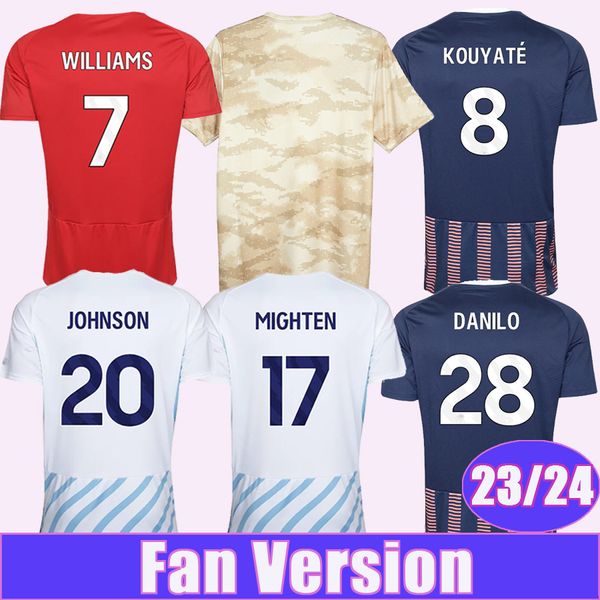 23 24 ELANGA WILLIAMS SHELVEY MENS MENS JERSEYS KOUYATE AWONIYI Surridge Mighten Johnson McKenna Home Away 3rd Training Wear Football Shirt