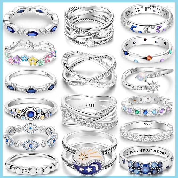 Anelli a grappolo Super Offerte Shining Orbit Orbita Luxuria Impostabile Gioielli Gioielli Sterling Silver Woman Anello