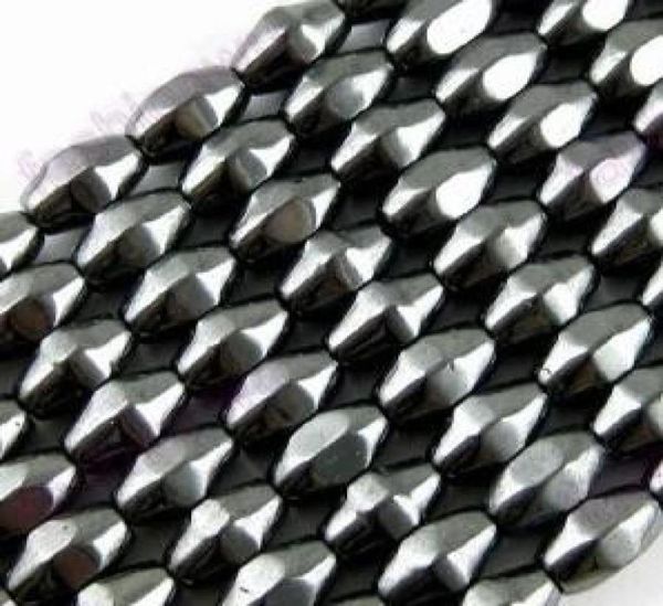 MIC 500 Stück schwarze magnetische Hämatit facettierte Rhombus Samen Reisperlen lose Perlen Schmuck DIY Sell1943107