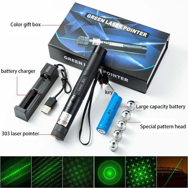 ZK20 Hunting Green Laser Pointer Sight 303 puntatori Potenti focus regolabili ad alto focus rosso Lazer Torch Penie di proiezione senza batteria