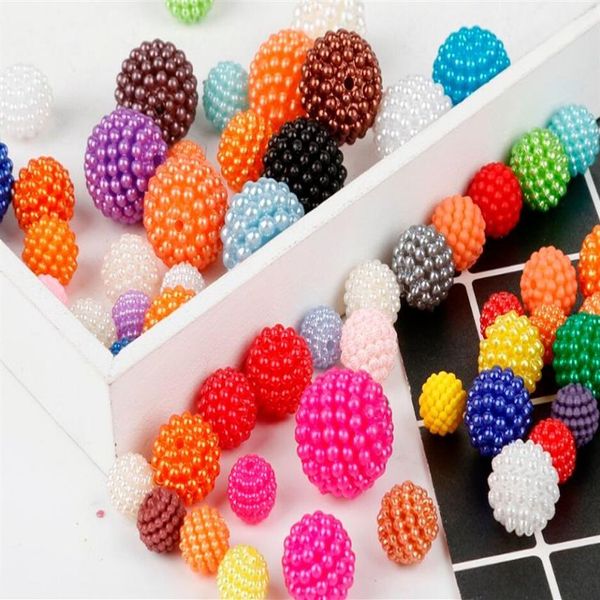 500pcs lote de cor mista de 10 mm de imitação de pérolas redonda contas plásticas de plástico artesanato artesanato de vestuário de vestuário de vestuário diy contas de tecido