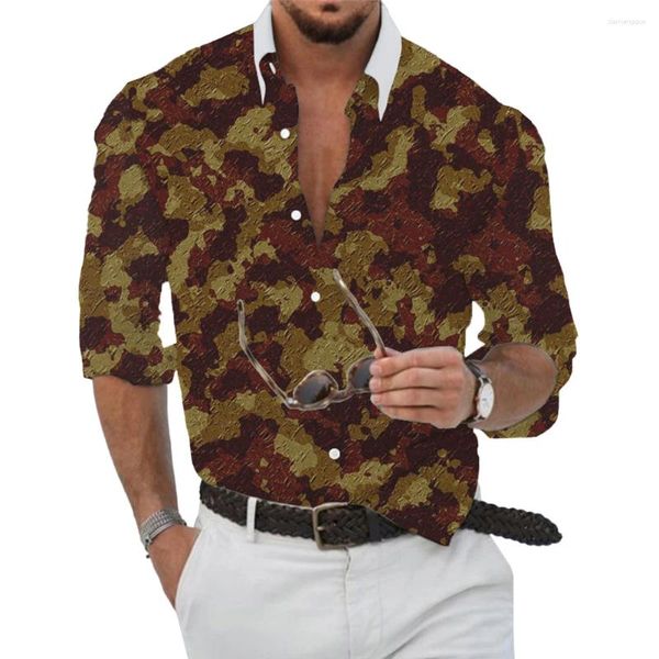 Camisas casuais masculinas floral impresso para homens manga longa único breasted fantasia macio streetwear camisa e blusas homem roupas