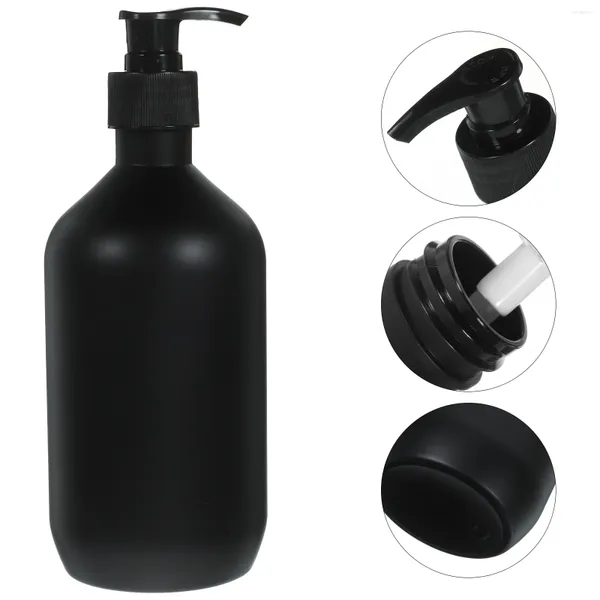 Sıvı Sabun Dispenser 2 PCS 500ml Siyah Mat Şampuar Duş Jel Losyon Boş Şişe 2 PCS Pompa Seyahat Banyo Dispenser Şişeler Paketi