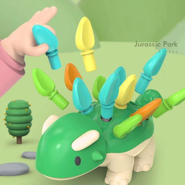 Toddler Puzzle Puzzle Dinosaur Toys destacável Fun Spike Dinosaur Toy Toy Eye Coordenation Training Presentes de aprendizado precoce para o bebê 231225