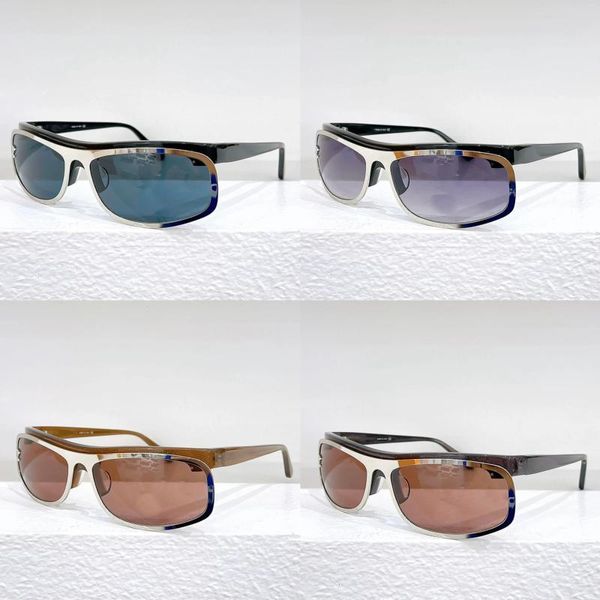 Occhiali da sole per uomini donne alla moda all'aperto marchio unisex di lusso A71557 Silver Metal Uv400 CH occhiali