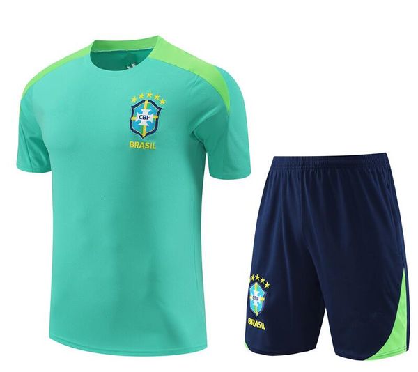 24 25 Brasil Ropa deportiva Camiseta de fútbol Ropa de entrenamiento de mano caliente 2024 2025 Traje brasileño de manga corta Ropa deportiva Camiseta para hombres