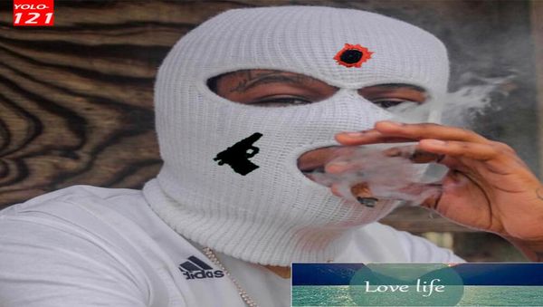 Bordado pistola balaclava máscara facial de esqui capa completa máscara de esqui dupla térmica chapéu de malha para esportes ao ar livre de inverno masculino fa9298443