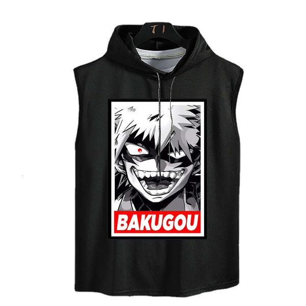 My Hero Academia Tops Himiko T-shirt oversize Anime Canotta stampata Canotta in cotone casual allentato Deku Might Camicie senza maniche