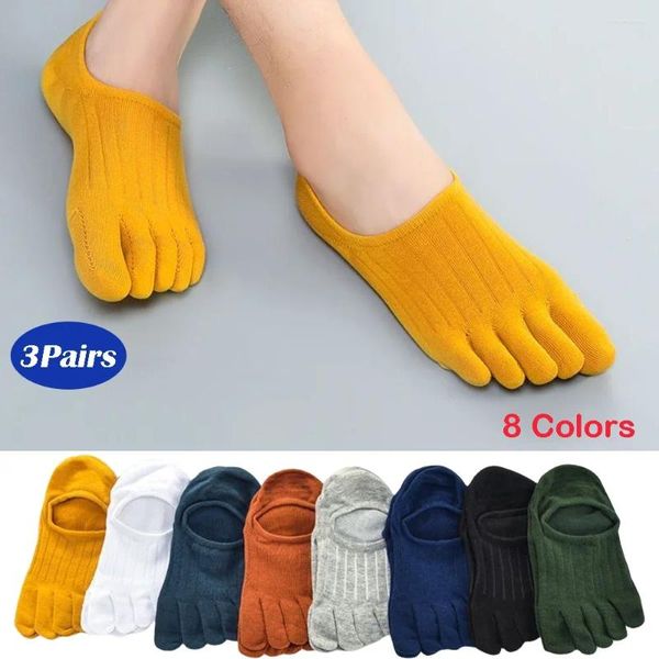 Herrensocken 3 Paare Paar Split Zehen Baumwolle Kurzmodelles, vielseitiges Fingerboot Sokken Anti-Odor Sport No-Pill Casual Sox