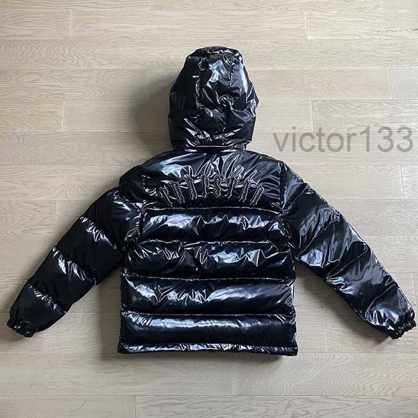 Herrenjacken TOP Trapstar Shiny Black Mäntel Männer Frauen Stickerei Irongate Jacke Abnehmbare Kapuze Winter WPL0