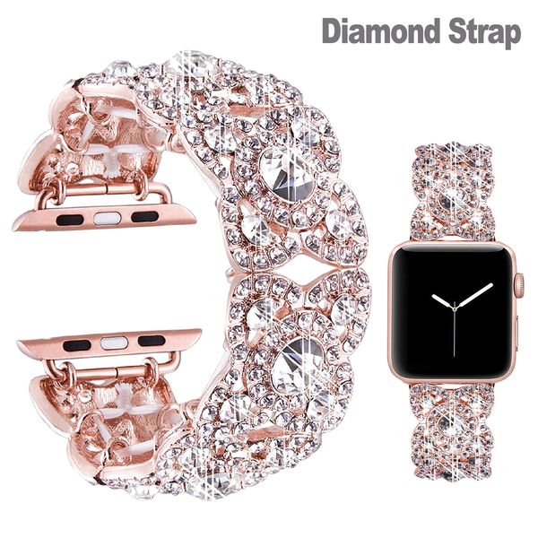 Cingcio di diamante di lusso per Apple Watch Ultra 49mm bling metallo poltrona Iwatch Serie 8 7 6 SE 5 4 3 38mm 40mm 42mm 44mm 41mm 45mm Banda da orologio 10pcs