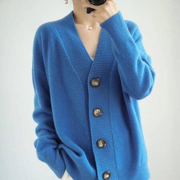 Malhas femininas suéter de lã de-deco