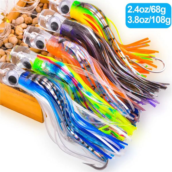 3pcs trolling etek ton balığı lures 68g108g Mahi Marlin Wahoo için Tuzlu Suyu