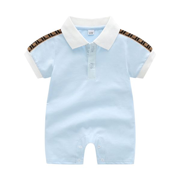 0–24 Monate Baby-Strampler aus Baumwolle, Jungen- und Mädchen-Kleidung, Designer-Druck, Sommer-Kurzarm- und Langarm-Overall, Neugeborenen-Strampler