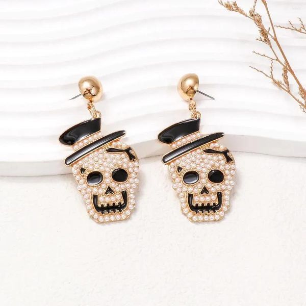 Pingno di perno che penzola il lampadario a pennagliere Mew Halloween Earring Cute Ghost Pearl Skull For Women Gioielli all'ingrosso Gioielli Designer E Gioielli E