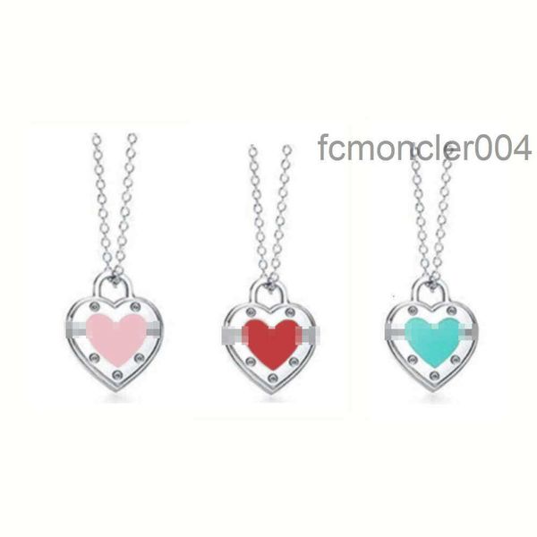 Fashion Luxury Classic Ti High Version 925 Sterling Silver Heart Halskette Anhänger Rivet Love Halskette Designer Schmuck Geburtstag Weihnachtsgeschenk F0EW