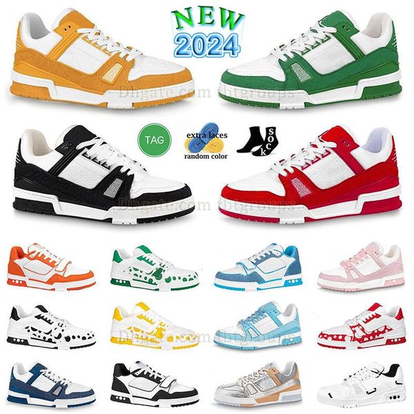 Scarpe casual designer di lusso da uomo sneaker di marca di lusso Virgilckin di alta qualità overlay blu rossa verde overlay piattaforma in pelle sneaker bassi mocassini