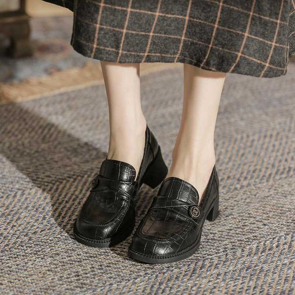 Модельные туфли, новые туфли из натуральной кожи, маленькие женские туфли Мэри Джейн в британском стиле JK с большой головой куклы на толстой подошве